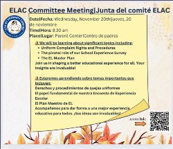 ELAC Meeting 11/20